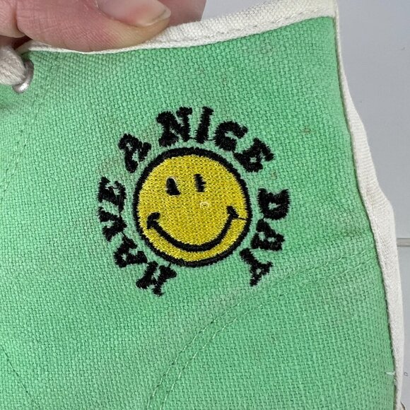 Sz 8.5- American Eagle x The Smiley Company‎ Canvas High Top Platform Sneakers - Picture 15 of 15